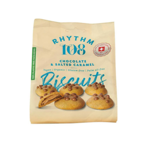 Biscuits Aux Pépites De Chocolat Fourrés Caramel 135g - Rhythm108 magasin vegan belgique charleroi en ligne