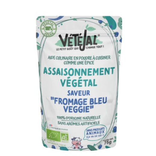 Assaisonnement "Goût fromage bleu" 75g - VéTéJal magasin vegan belgique charleroi en ligne Assaisonnement "Goût fromage bleu" 75g - VéTéJal magasin vegan belgique charleroi en ligne