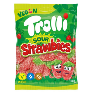Bonbons Fraises Acidulés "Sour Strawbies" 150g - Trollimagasin vegan belgique en ligne
