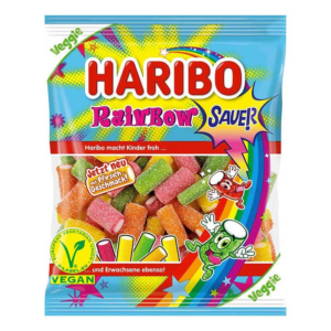 Bonbons Acidulés “Rainbow” 160g - Haribo magasin vegan belgique en ligne