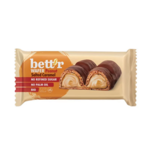 Gauffrette Fourrée Cacahuète & Caramel Salé 33g - Bett'r magasin vegan belgique en ligne