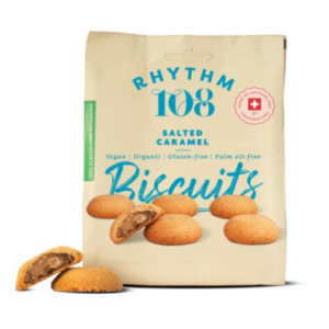 Biscuits fourrés au Caramel Salé 135 gr - Rhythm108 magasin vegan belgique en ligne