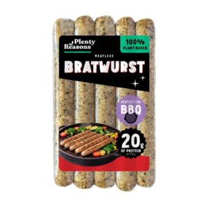 Meatless Saucisses Bratwurst 180g - Spécial BBQ - Plenty Reasons vegan magasin belgique en ligne