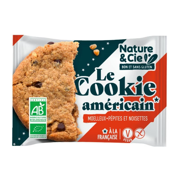 Cookie à l’Américaine Vegan Sans Gluten 45g - Nature & Cie magasin vegan belgique en ligne Cookie à l’Américaine Vegan Sans Gluten 45g - Nature & Cie magasin vegan belgique en ligne