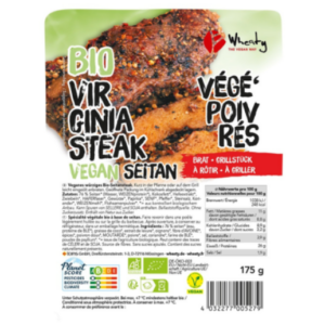 Steaks Poivrés "Virginia" Vegan 175g - Wheaty magasin vegan belgique charleroi en ligne